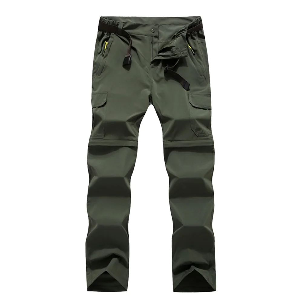 Army Green Male Водонепроницаемые съемные брюки-трансформер для летних походов, прогулок, скалолазания, быстросохнущие брюки унисекс для рыбалки, регулируемые на молнии - Цвет: Army Green Male
