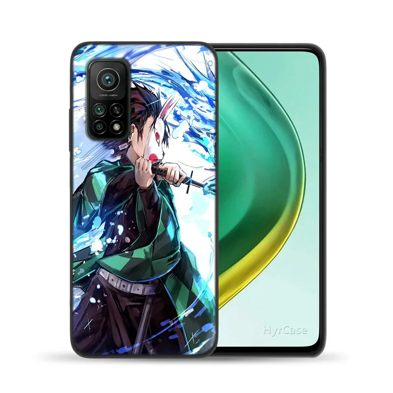 Cute Demon Slayer Anime Phone Case For Xiaomi Mi 10T Lite 10 Ultra Redmi Note 9S 7 8 9 Note9 Pro 8T Black Soft Silicone Cover xiaomi leather case cover Cases For Xiaomi