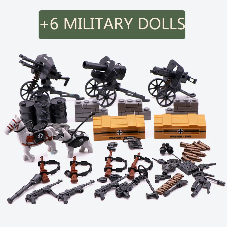 MOC Военная армейская Империя блицкрига морские силы обороны 6 шт. Solider фигурки