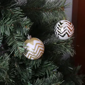 

24Pcs white gold Mixed Christmas Tree Decor Balls Xmas Party Hanging Ball Q9QF