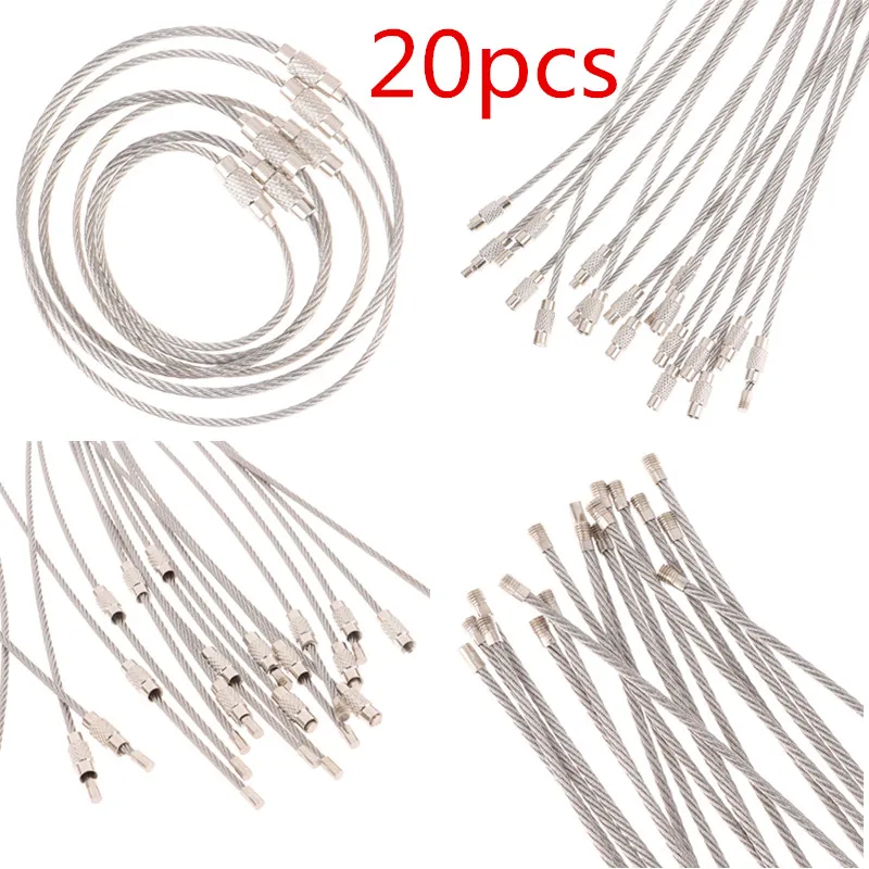 12 inch 2.0mm Stainless Steel Wire Cable Key Ring with Screw Clasp...FREE SHIP 12 inch 2.0mm Stainless Steel Wire Cable Key Ring with Screw Clasp...FREE SHIP