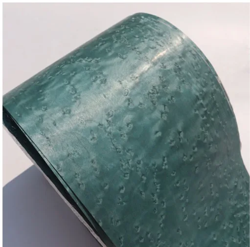 

L:2.5Meters Width:15CM Thickness:0.25mm Natural Wood Veneer Hotel Decorated Green and Eye Wood Skin