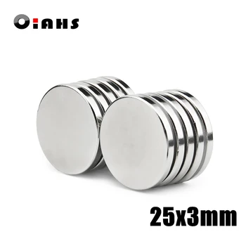 

5pcs 25x3mm Super Powerful Strong Bulk Small Round NdFeB Neodymium Disc Magnets Dia 25mm x 3mm N35 Rare Earth NdFeB Magnet