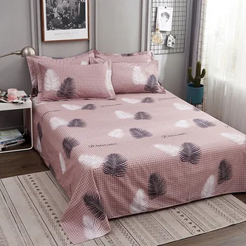 

Leaves Print Flat Sheet For Children Adults Single Double Bed Cotton Flat Bedsheets (No Pillowcase) XF716-30