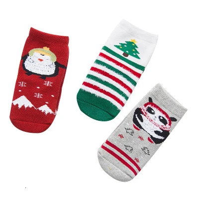 3 Pair Cotton Spring Winter Autumn Baby Girls Boys Kids Socks Children Christmas Themed Pure Cotton Cartoon Jacquard Socks - Цвет: P088