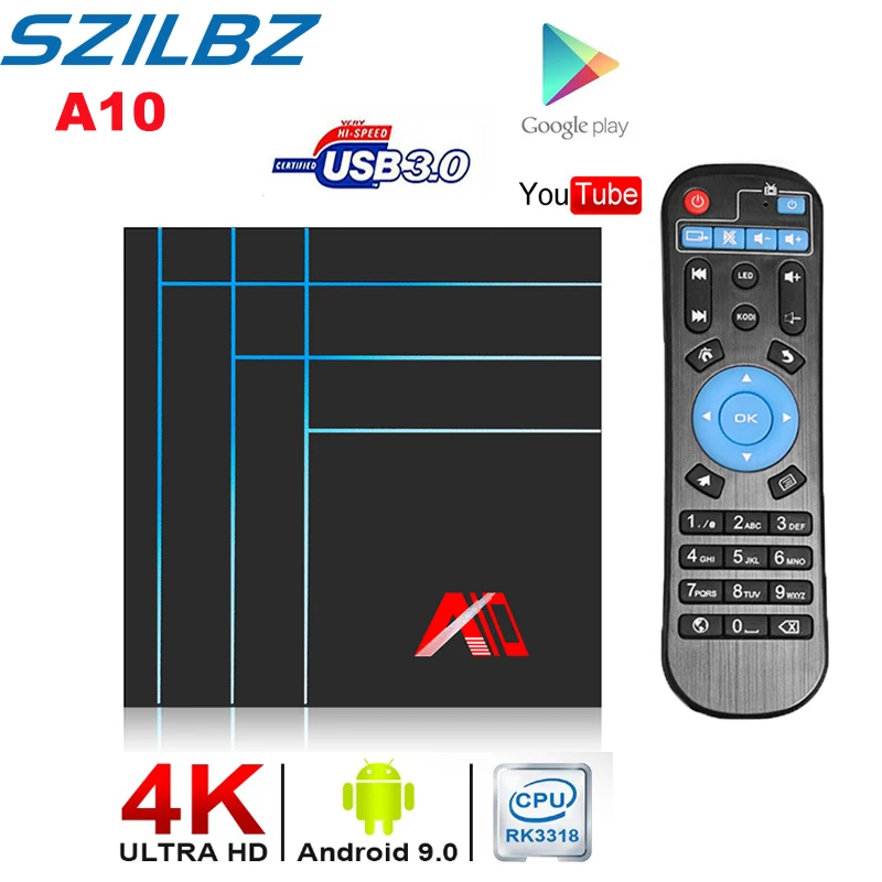 ТВ приставка A10 на Android 4 + 64 ГБ ядра поддержка Youtube Google Play IPTV|ТВ-приставки и