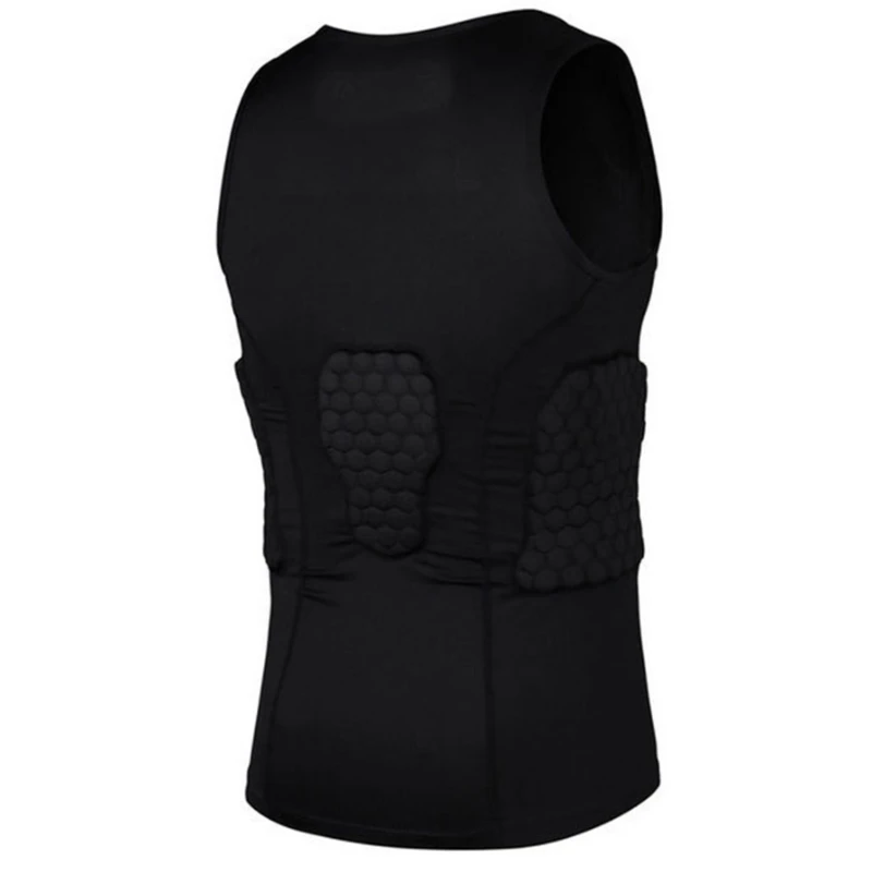 Для мужчин ребра протектор Стеганый жилет рубашки с коротким рукавом тренировочный жилет с доставкой в течение 3-Pad для Футбол футбольные баскетбольные Хоккей защитный Шестерни