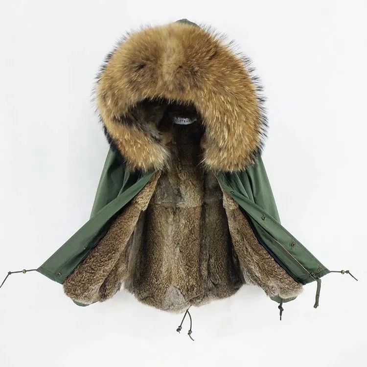 Парка из натурального меха, мужская зимняя куртка, натуральный мех енота, пальто с капюшоном, натуральный мех кролика, подкладка, куртки, Мужское пальто из натурального меха