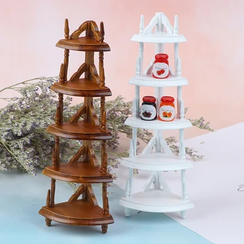 

New 1Pc 1:12 Dollhouse Wood Shelf Flower Stand Mini Doll House Furniture Model