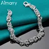 Aimarry 925 Sterling Silver High Quality Geometry Bracelet For Women Men Party Engagement Wedding Gifts Fashion Jewelry