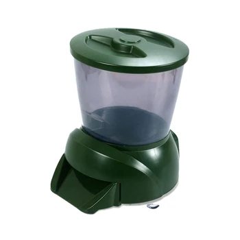 

EASY-Lcd Digital 4.25L Auto Pond Fish Feeder with Programmable Automatic Dispenser Food Timer Large Capacity