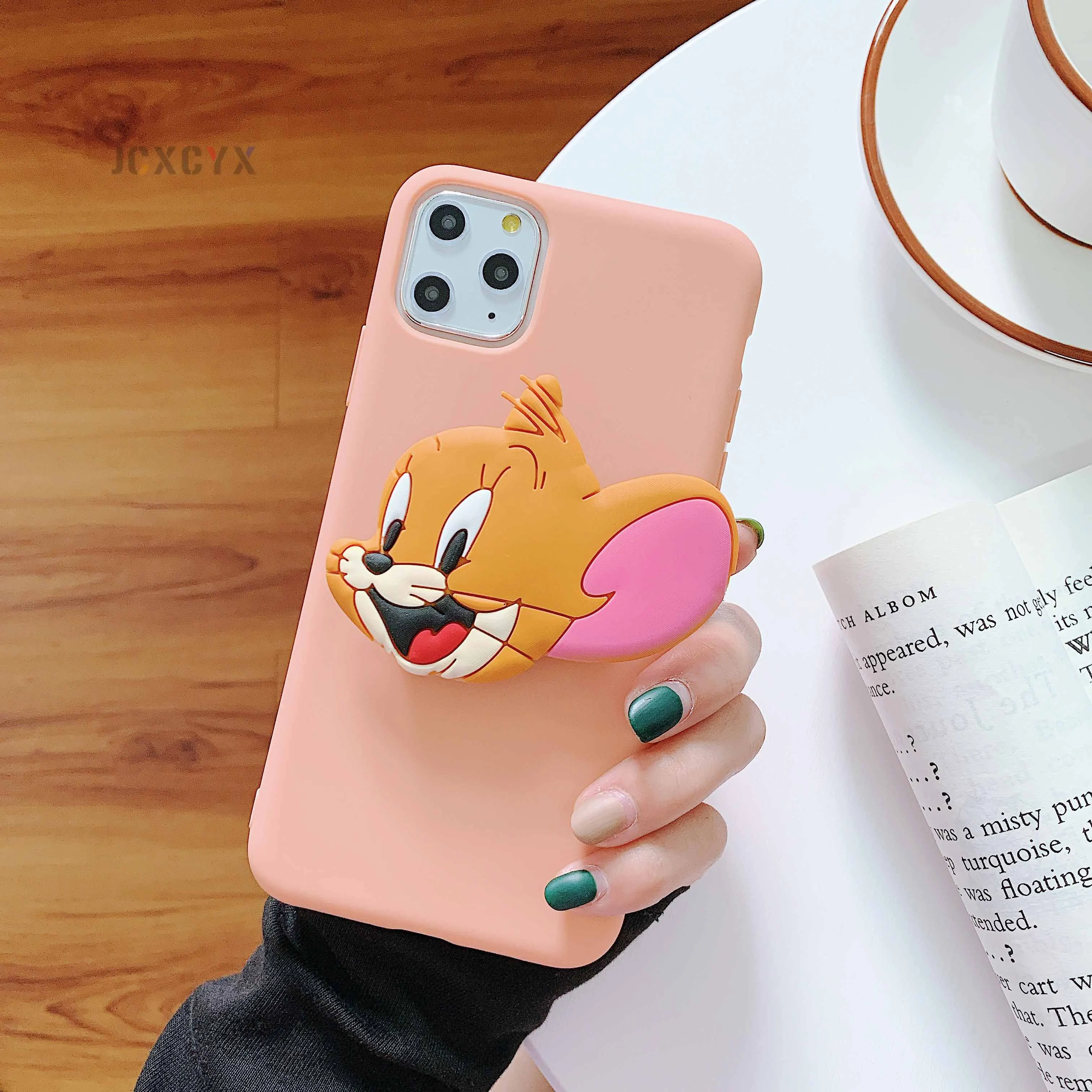 3D милый мягкий чехол для телефона Cartoo mouse cat для iphone X, XR, XS, 11 Pro Max, 6 S, 7, 8 plus, чехол-держатель для samsung S8, S9, S10, Note 8, 9 - Цвет: D