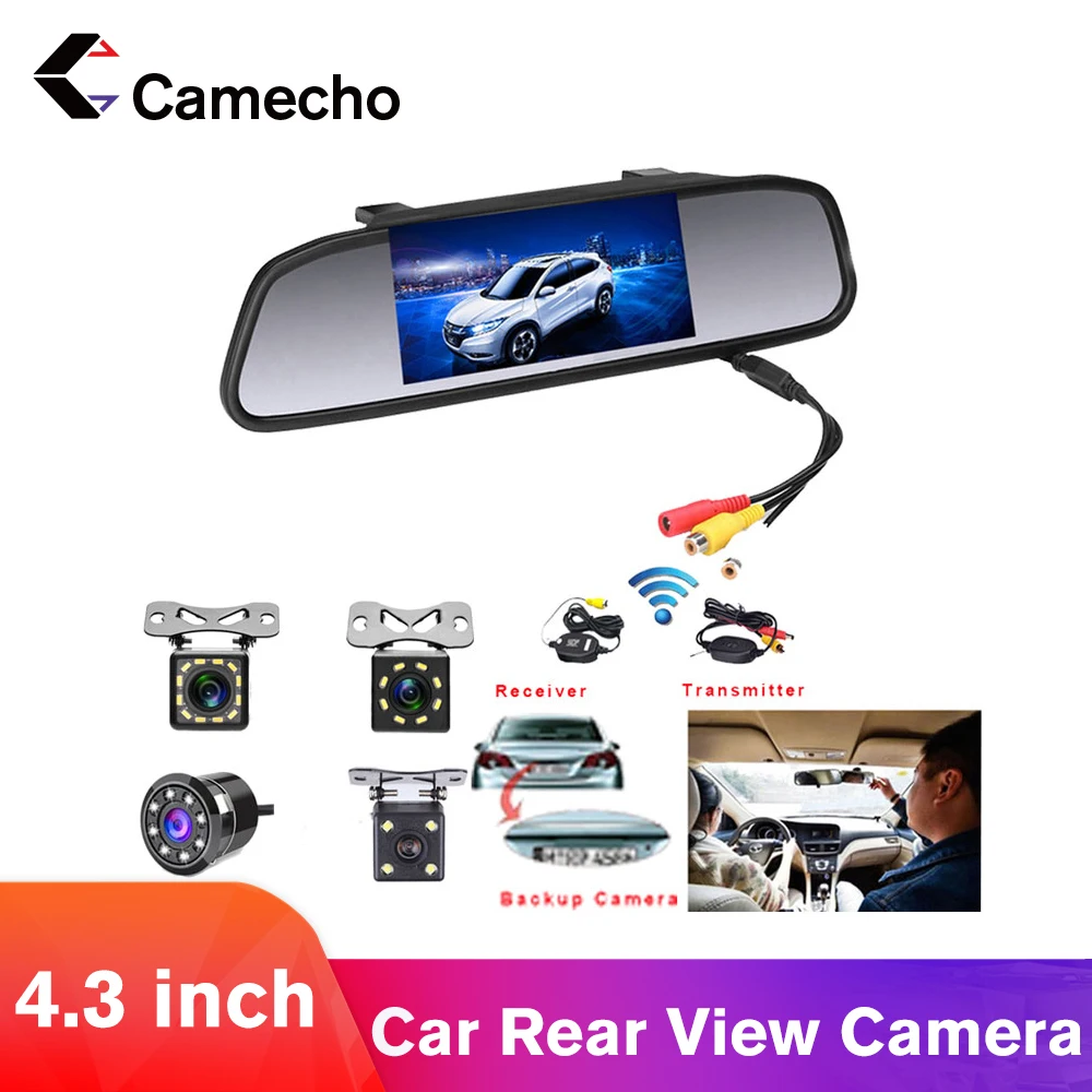 Автомобильный монитор Camecho 4 3 дюймовый экран для камеры заднего вида TFT ЖК дисплей