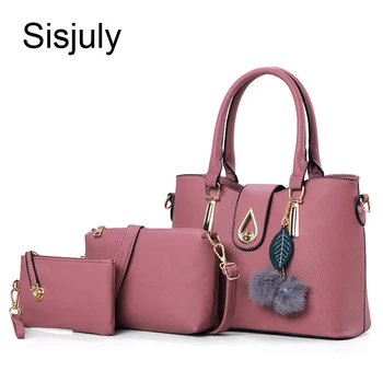 

3 Pcs/Set Vintage Handbags Women Messenger Bags Female Purse Solid Shoulder Bags Office Lady Casual Tote 2020 New Top-Handle Bag