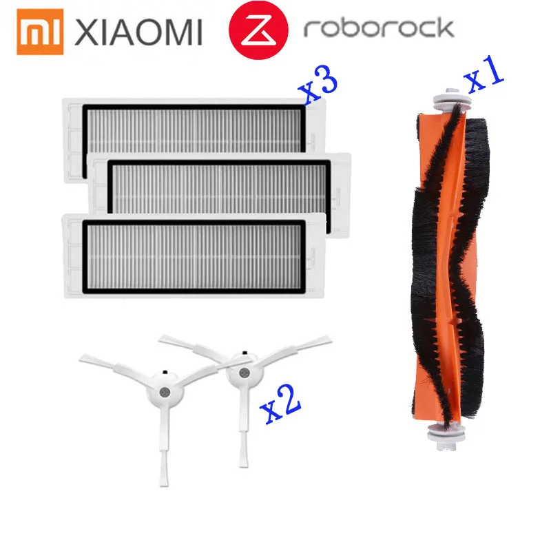 3 шт. Hepa фильтр + 2 шт. боковая щетка + 1 шт. основная щетка подходит для Xiaomi Mi робот Roborock S50 S51 Запчасти для пылесоса аксессуары