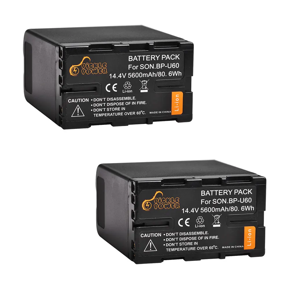 

2Pack 5600mAh BPU60 BP-U60 Battery for Sony PMW-EX1 EX3 EX280 EX260 PMW-100 PMW-150 PMW-160 PMW-200 PMW-300 PHU-60K PMW-F3 FS5