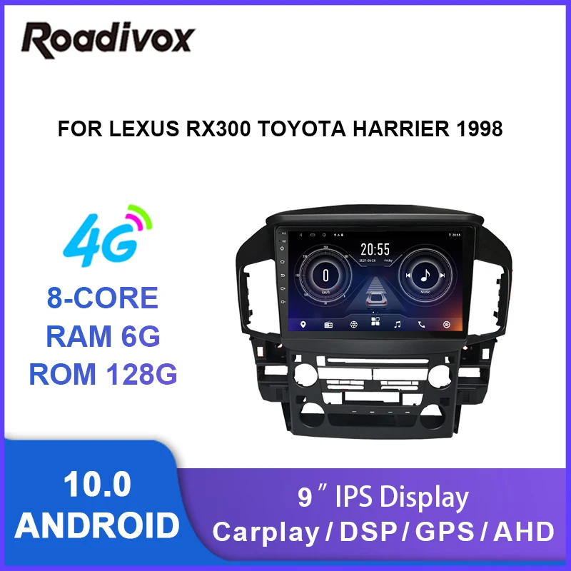 Автомагнитола 9 дюймов android 10 0 видеоплеер с gps для Lexus RX300 toyota harrier 1998