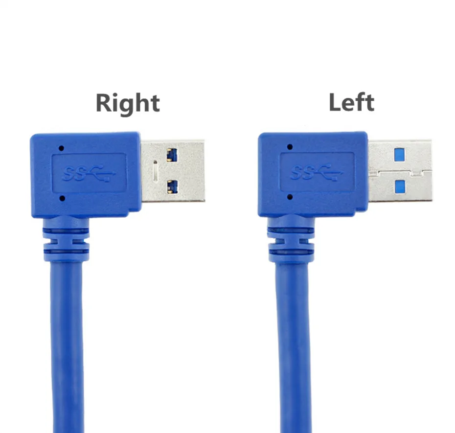 USB удлинитель USB 3,0 правый/левый 90 градусов правый угол кабель адаптер «Папа-мама» шнур USB кабели