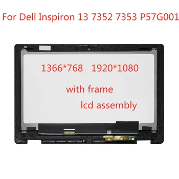 

13.3'' For Dell Inspiron 13 7352 7353 P57G001 Full IPS LCD Display Screen Touch Glass Digitizer Panel Assembly+Frame Replacement