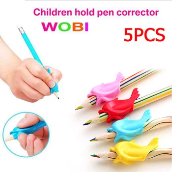 

5 Pcs Silicon Dolphin Fish Style Writing Posture Wobi Correction Children Students Pencil Pen Holder VJ-Drop
