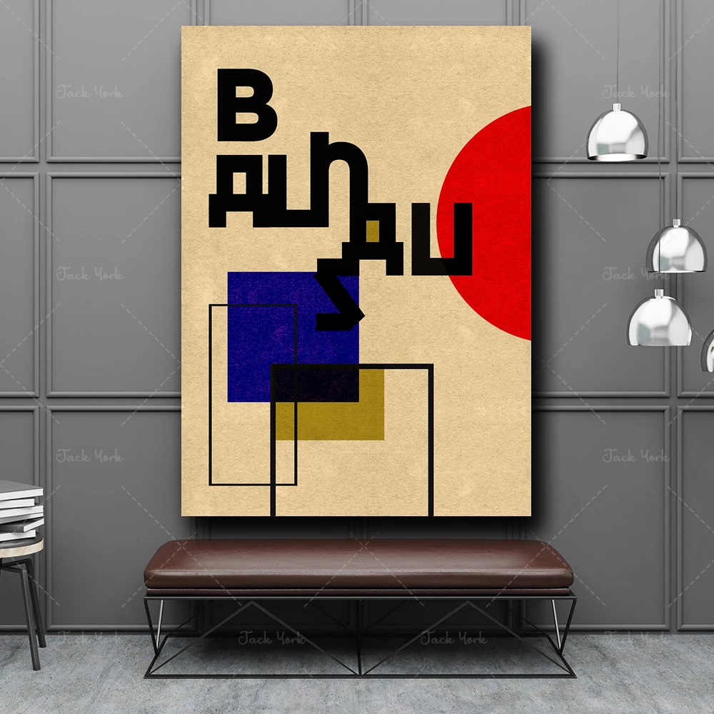 

Posters and Prints Bauhaus Exhibition Poster Wall Art Picture Canvas Painting for Room Home Decor