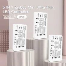 

3PCS Zigbee 3.0 Gledopto Pro RGBCCT 5 in 1 Mini LED Light Strip Controller Fit For Indoor Wall Kitchen TV Background Lighting