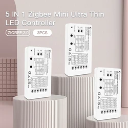 3PCS Zigbee 3.0 Gledopto Pro RGBCCT 5 in 1 Mini LED Light Strip Controller Fit For Indoor Wall Kitchen TV Background Lighting
