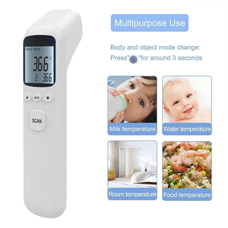 

Handheld Infrared Thermometer Forehead Body Temperature Meter Measuring LCD Display Baby/Adult DJA99