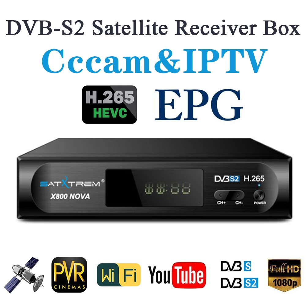 Satxtrem X800 Nova спутниковый ресивер Цифровое телевидение DVB S2 IKS Satelite декодер DVB-S2 Box HD ТВ тюнер dvbs2 1 год Европа Clines