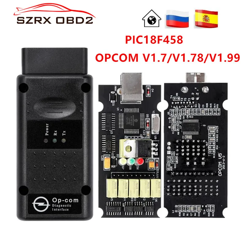 Новейший OPCOM V1.99 obd 2 считыватель кодов 1,70 V1.78 V1.95 прошивка A+ OP-COM качества для Opel диагностический инструмент OP COM Лучшая печатная плата