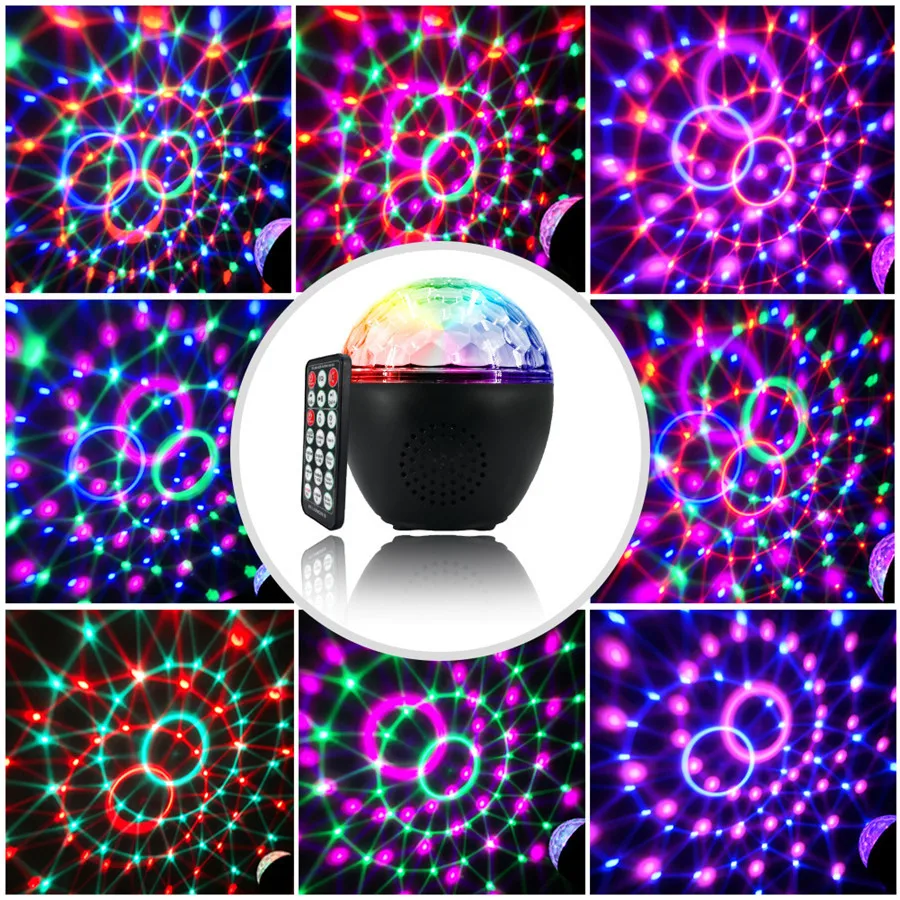 USB Led Crystal Magic Ball stage lamp &Remote controller DC5V 16 colors modes Strobe Atmosphere lighting for Bar,KTV,Disco,Party