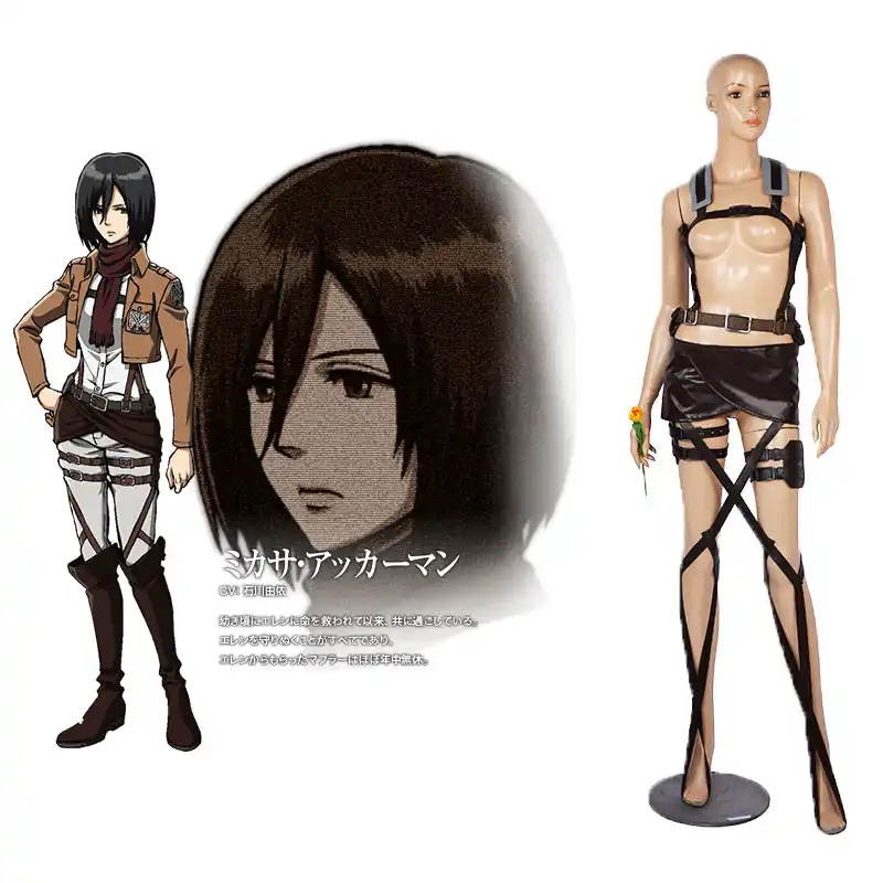 Anime Attack On Titan Cosplay Costume Survey Corps Mikasa Ackerman Eren Jaeger Whole Body Belt Straps Suit Anime Costumes Aliexpress