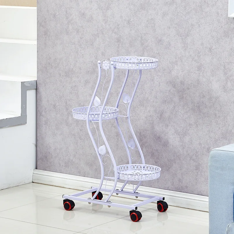 white 3 Tiers Цветок металлическая подставка 3/4/5 слоев железная Цветочная полка для Гостиная металлические полки закрытый короткий заводской стенд с Северными стойка для цветов - Цвет: white 3 Tiers