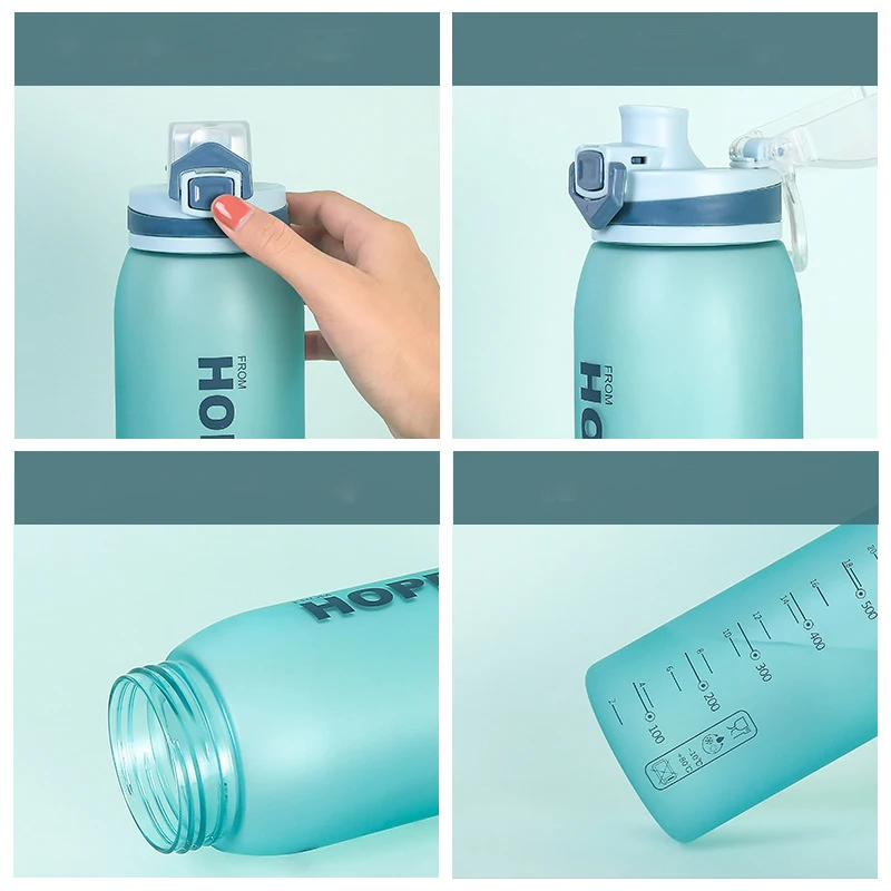 900 мл большая емкость Спортивная бутылка для воды BPA-Free тритановый пластиковый герметичная бутылка для воды и Пылезащитный колпак, петля для переноски для путешествий