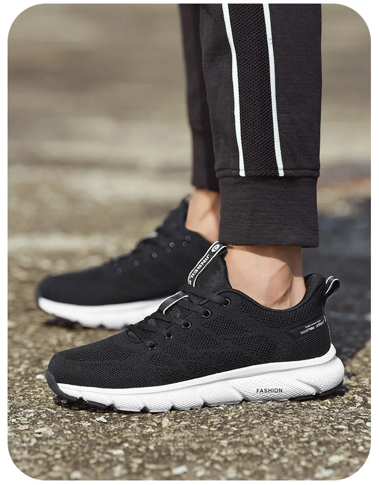 Autumn MEN'S SHOES Lightweight Breathable Fly Woven Running Shoes Men Athletic Shoes Barefoot Ultra-Light nan pao xie Walking Sh