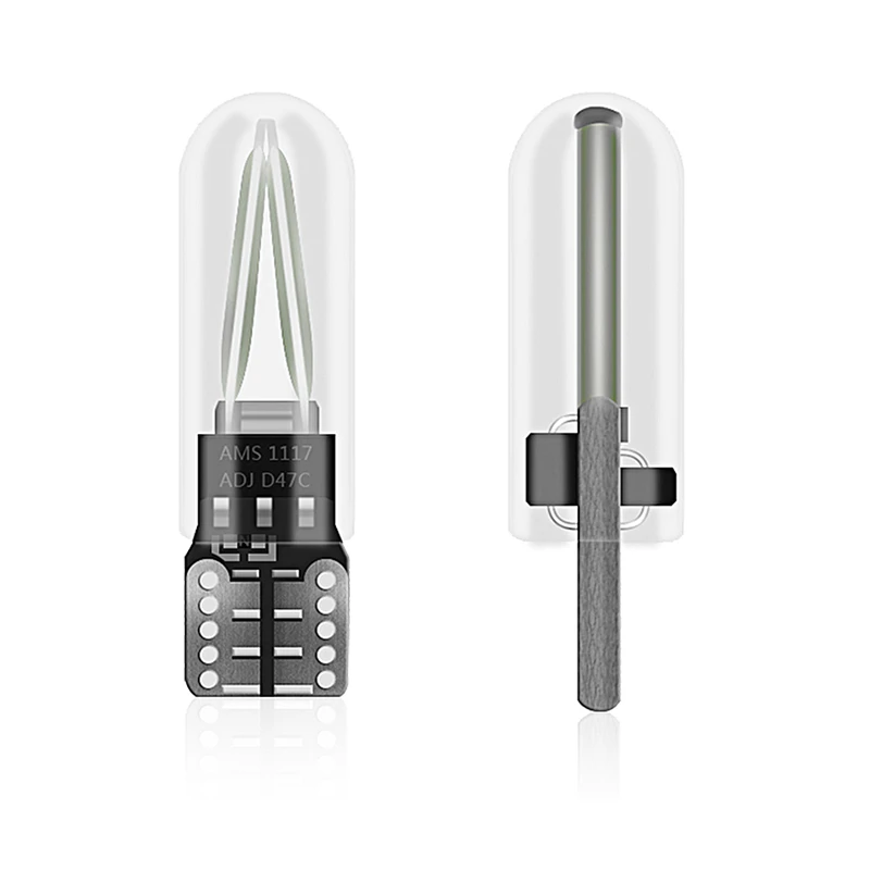 100x Новые T10 светодиодный W5W автомобильный Светильник лампы luces светодиодный para COB Стекло нити Авто автомобилей укрыты внутренной сводной лампы 12V