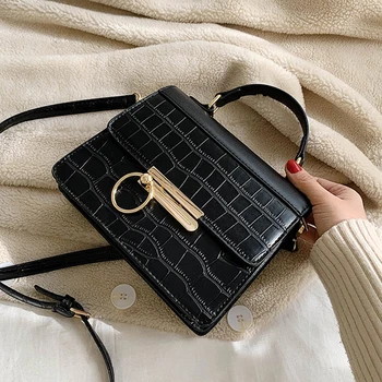 

Stone Pattern Leather Crossbody Bags For Women 2020 Fashion Solid Colors Shoulder Bag Female Handbags And Purses With Handle