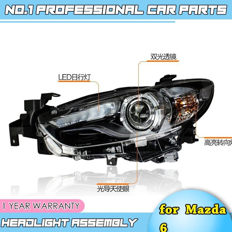 

car accessories for Mazda 6 Headlights 2015 New Mazda6 Atenza LED Headlight Original DRL Bi Xenon Lens High Low Beam Parking