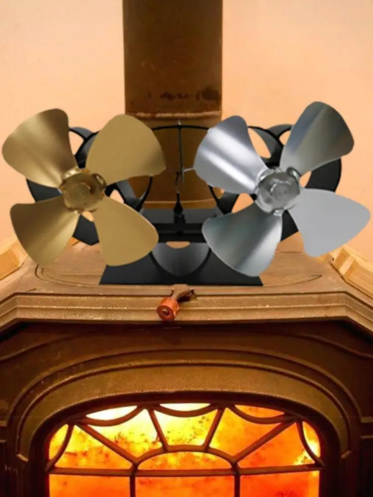 Fireplaces Stove Fan - Double Motor - 8 Blade Heat Powered Stove Fan Specially for Large Room for Fireplace, Wood/Log Burner