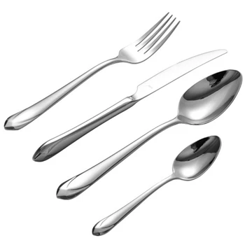 

4Pcs/Set Stainless Steel Cutlery Set Western Silverware Dinnerware Tableware Flatware Set Knife and Fork Spoon Dishwasher Safe