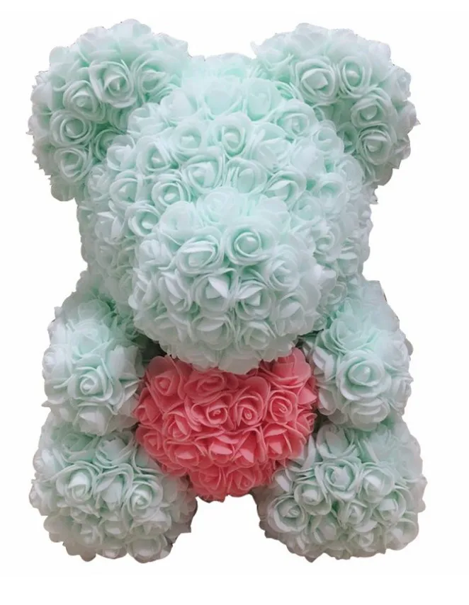 25 Cm Rose Bear Customizable Foamflower Bear Gift Box Preserved Fresh Flower Bear Hug Christmas Gift Soap Flower Bear