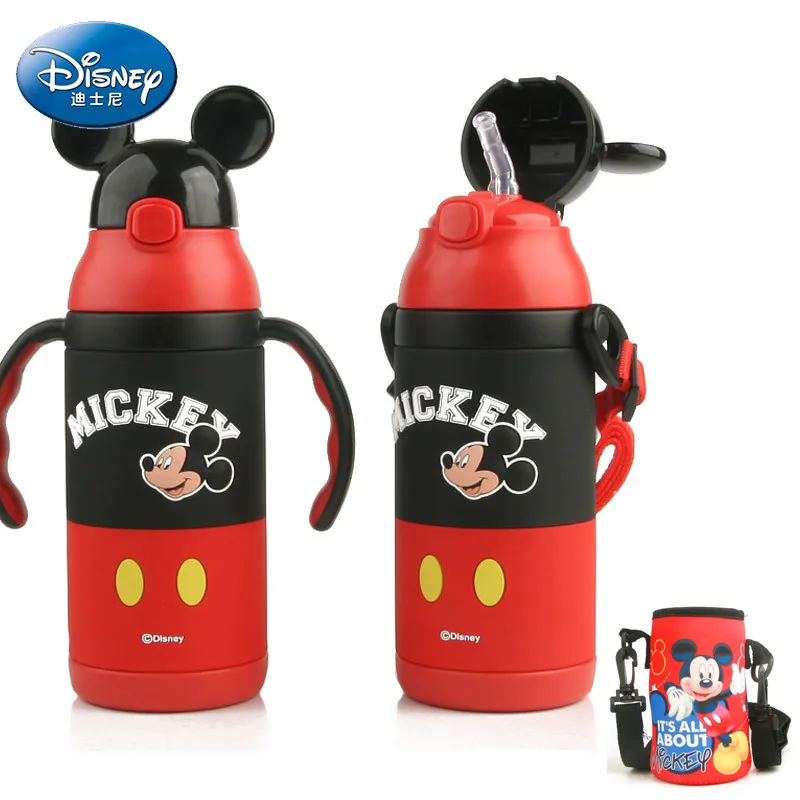 01 one bottle 380 мл 3D мультфильм Дисней Минни Микки детская кружка для воды из нержавеющей стали изоляционная бутылка портативная соломенная чашка фестиваль детские чашки - Цвет: 01 one bottle