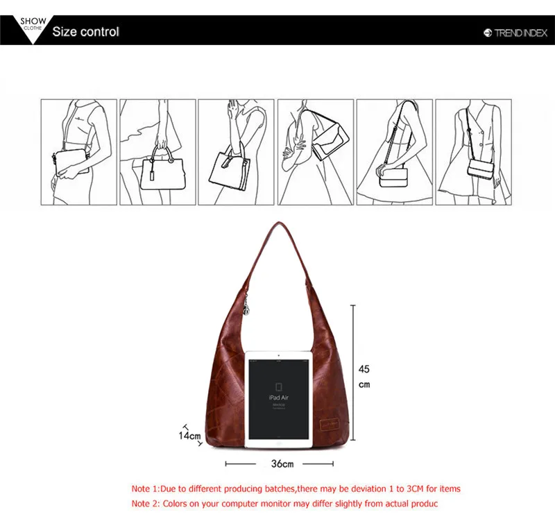 Vintage Women Hobos Bag Large Female Shoulder Bags Casual Soft Patchwork PU Leather Big Ladies Bags High Quality Luxury Handbags