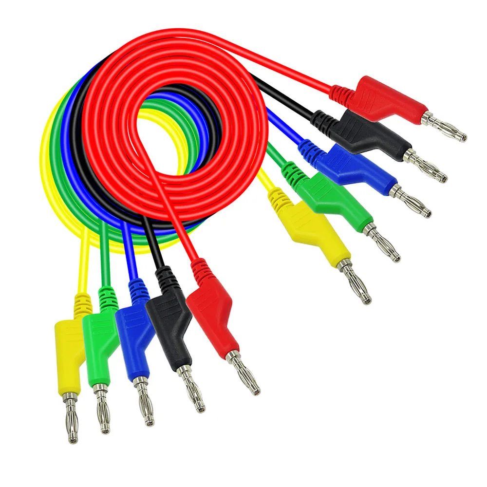

5pcs Copper Alligator Test Leads Multimeter Test Clips Probe Lead Banana Plug Cable Alligator Clip Wires 1000V 100cm