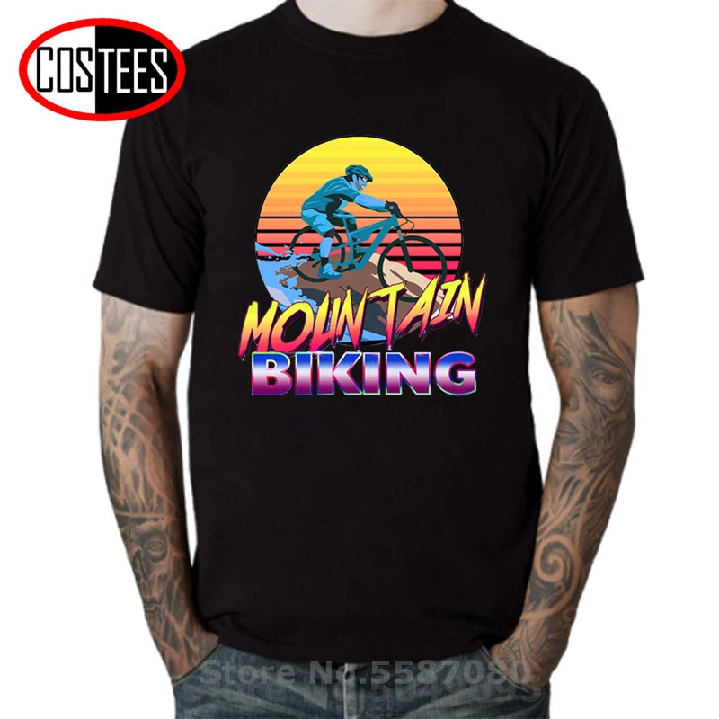 Cool Outrun Style Mtb Biker T Shirt Men 80s Vaporwave Design Mountain Bike T Shirt Cycling Down Mountainside Teeshirt Mtb Tshirt T Shirts Aliexpress cool outrun style mtb biker t shirt men 80s vaporwave design mountain bike t shirt cycling down mountainside teeshirt mtb tshirt