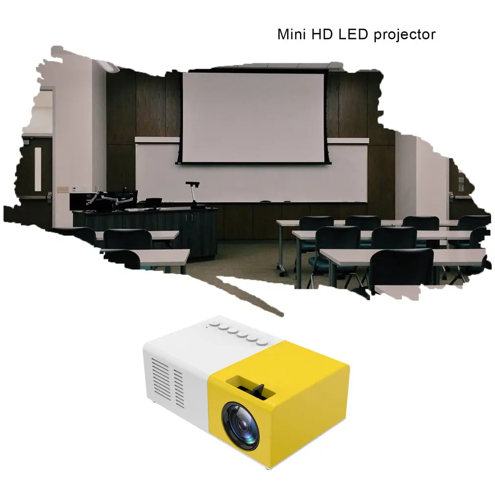 Portable Projector 3D HD LED Home Theater Cinema 1080p HDMI-compatible USB Audio Projector Yg300 Mini Camara Masanori