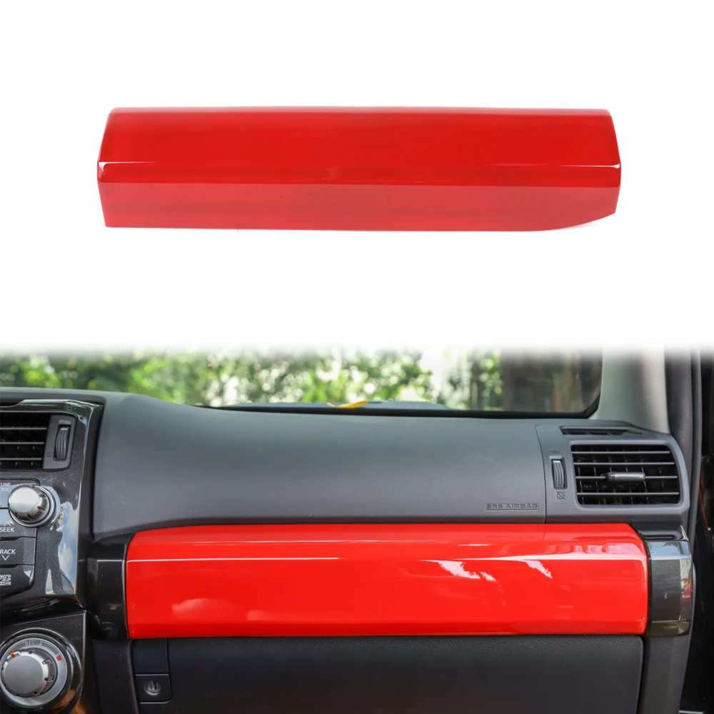 

for Toyota 4Runner 2010+ Car Interior Co-pilot Decoration Instrument Panel Frame Cover Trim Stickers Red ABS Plastic Accessories