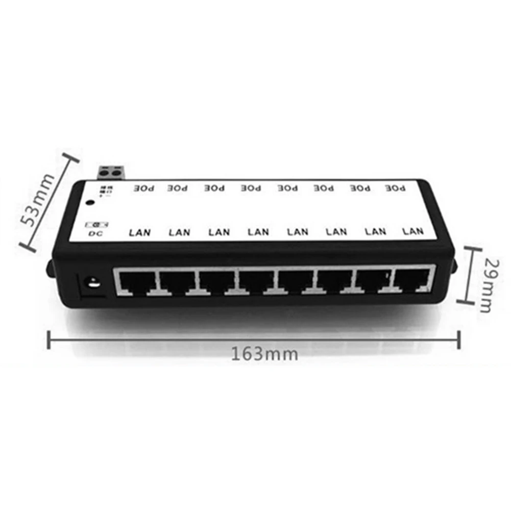 Блок питания центральный 8 портов CCTV слабый электрический сплиттер Ethernet модуль камеры POE 12-48 в сеть мониторинга