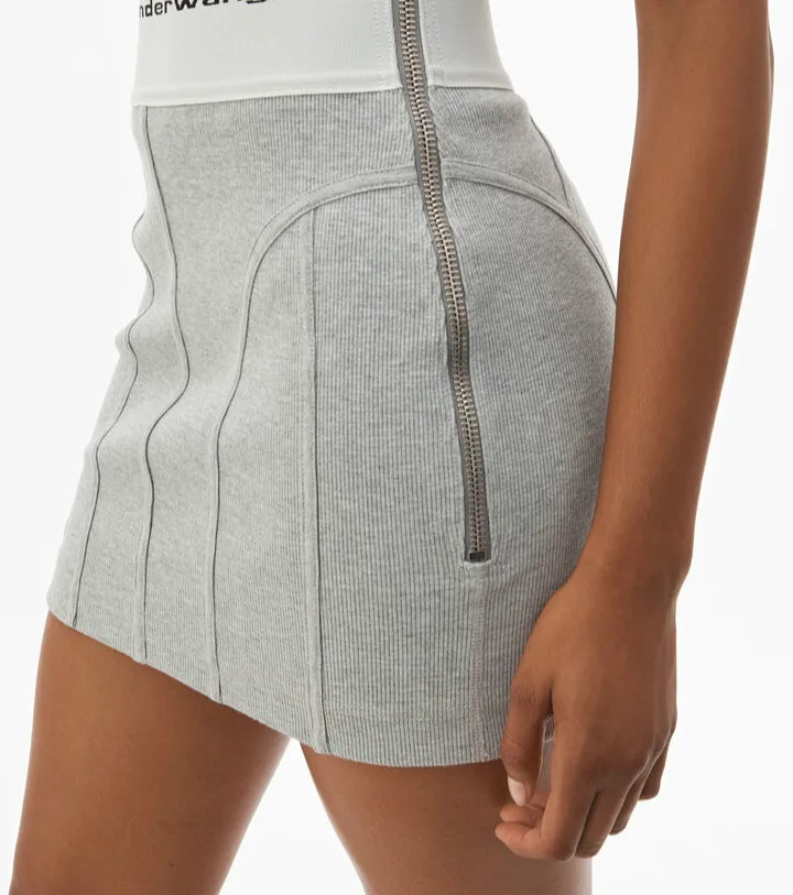 

2020 Spring Summer Women's Letter Logo Jacquard Elastic Ribbon Tight High Waist Zipper Knitted Skirt A2