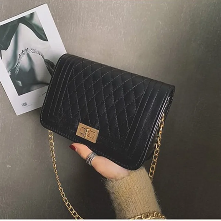 

Women's New Style Pu Small Capacity Japanese Style Style Square Sling Bag Lock Rhombus Crossbody Bag